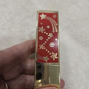 Red and Gold Starry Lipstick Case And Estee Lauder Eye Shadow Palette